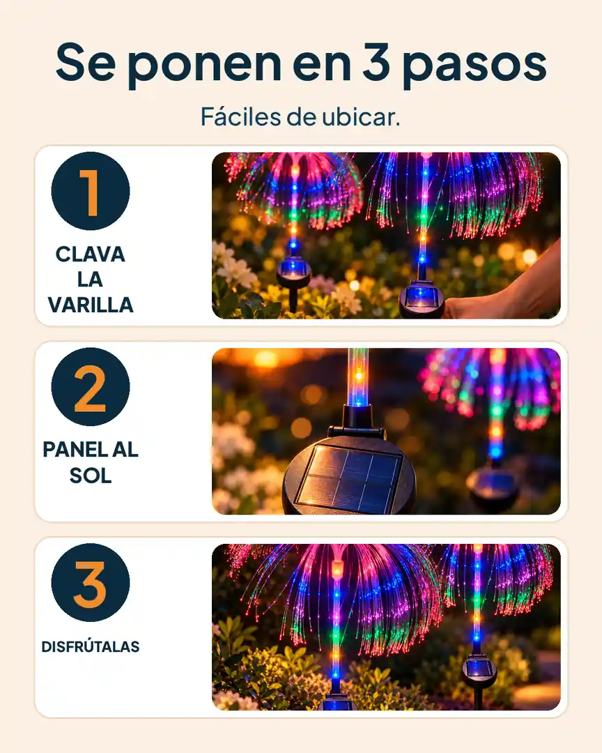 Medusas solares x2 para jardín: Pasos para poner las medusas solares