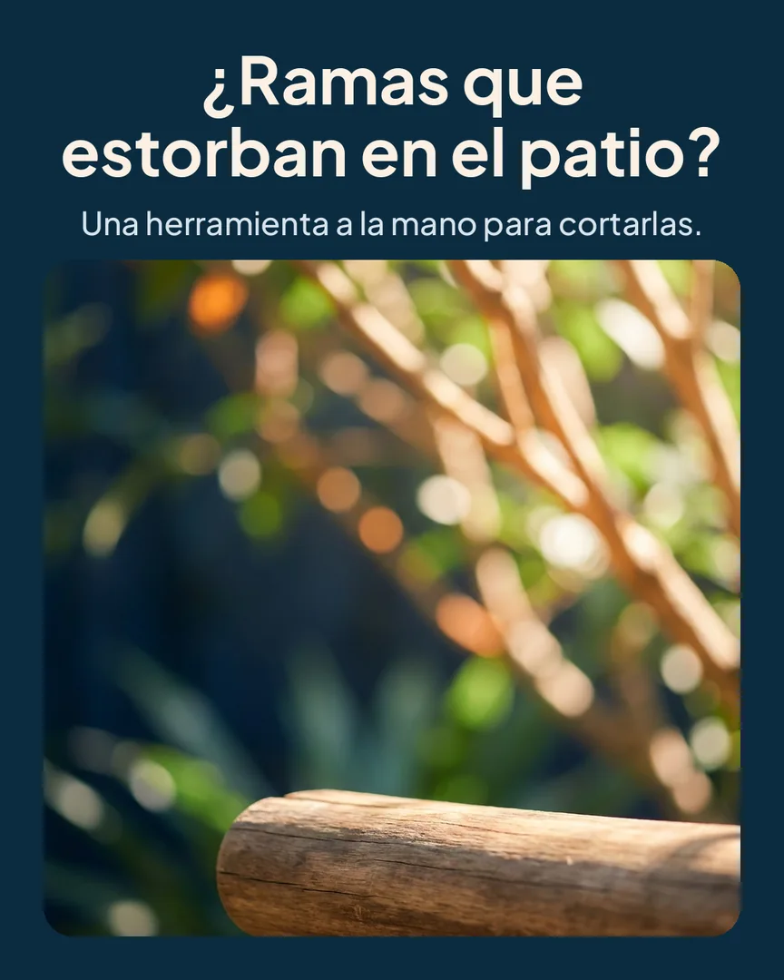 Serrucho plegable de mano: Esquina de jardín con ramas enredadas