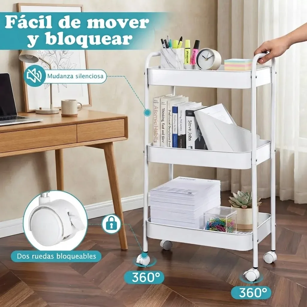 Organizador Multifuncional 3 niveles: Fácil de mover y bloquear