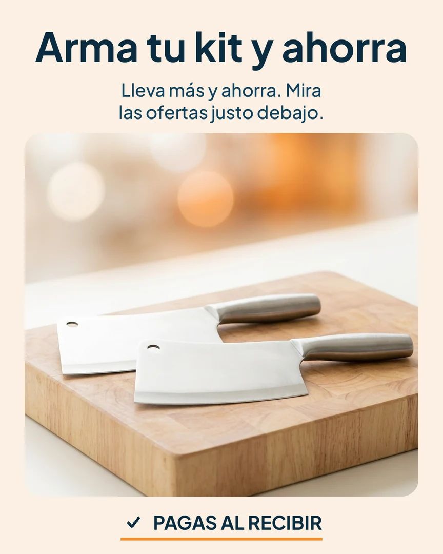 Cuchillo hachuela de acero 16 cm: Dos cuchillos hachuela para armar tu kit