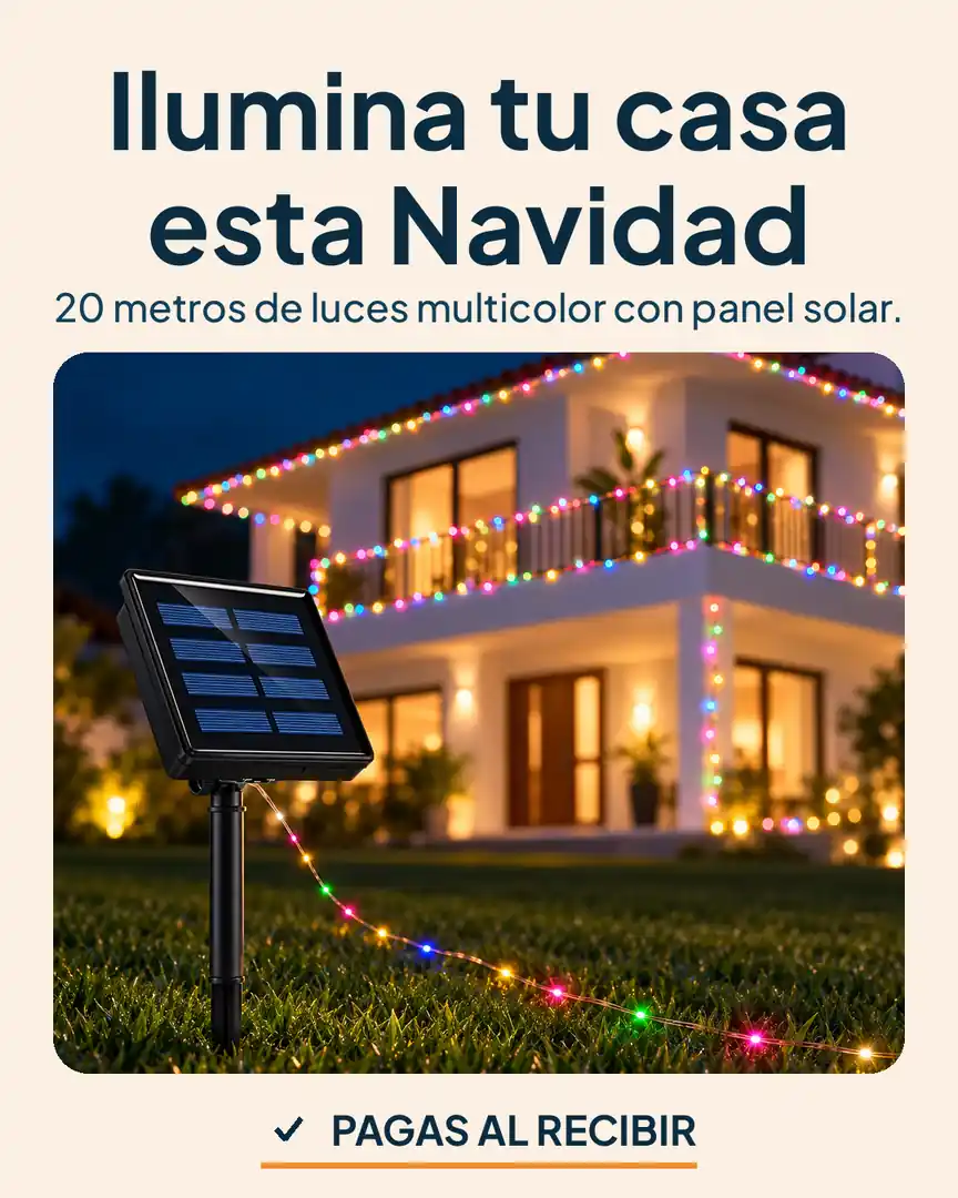 Luces navideñas solares 20 m: Ilumina tu casa esta Navidad