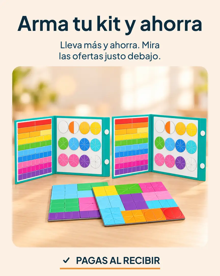 Libro magnético de fracciones: Dos libros de fracciones para armar tu kit