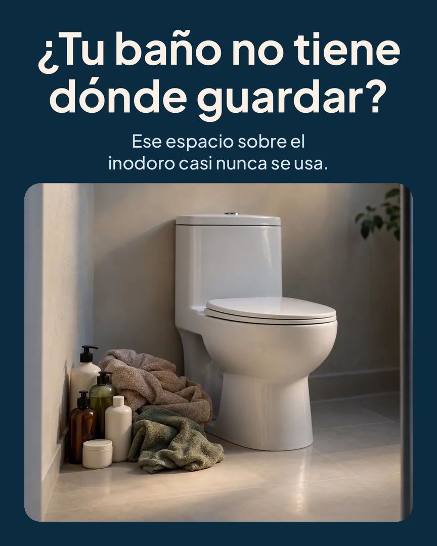 Estante organizador de baño sobre el inodoro: Rincón de baño sin dónde guardar
