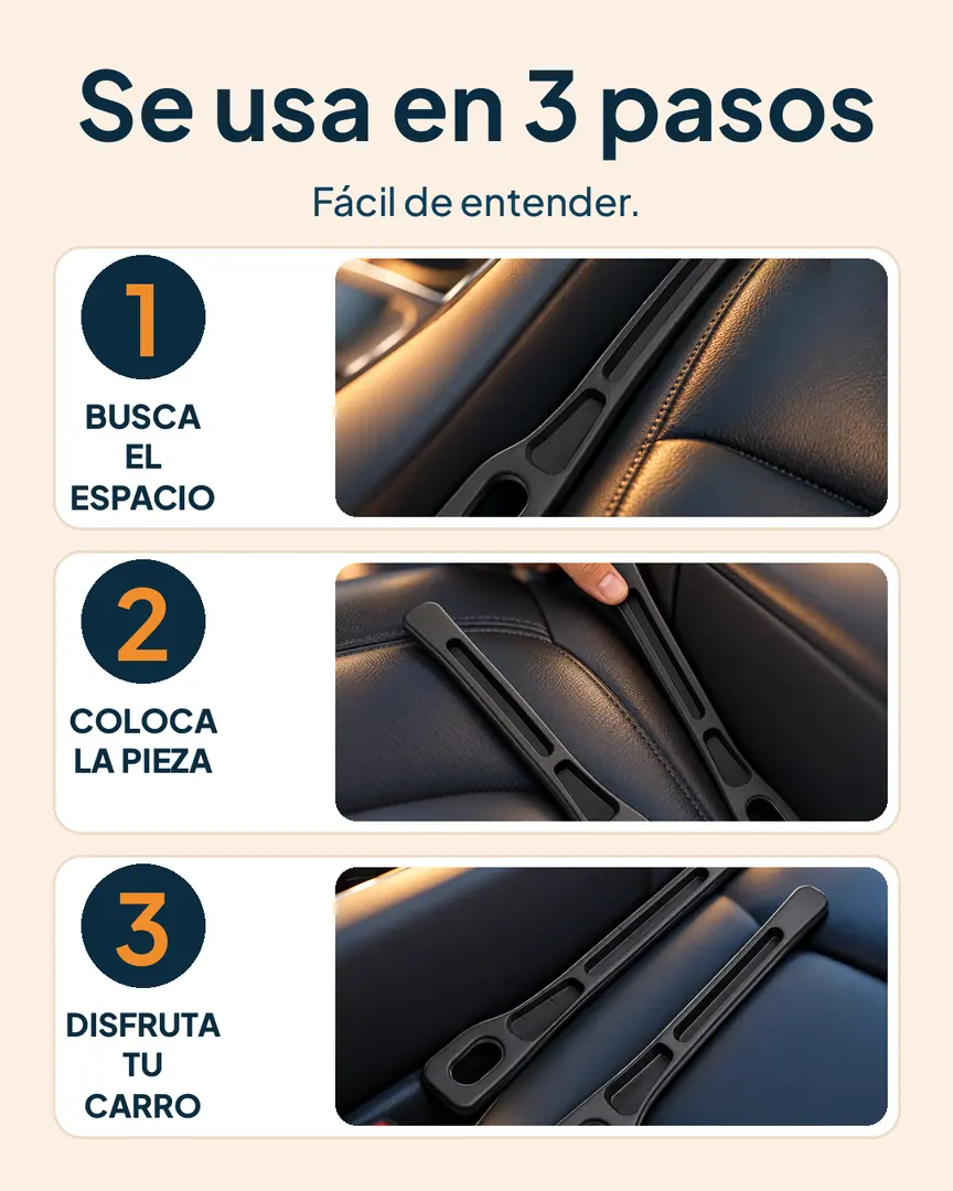 Relleno de espacios para asiento de carro: Pasos para usar el relleno de espacios