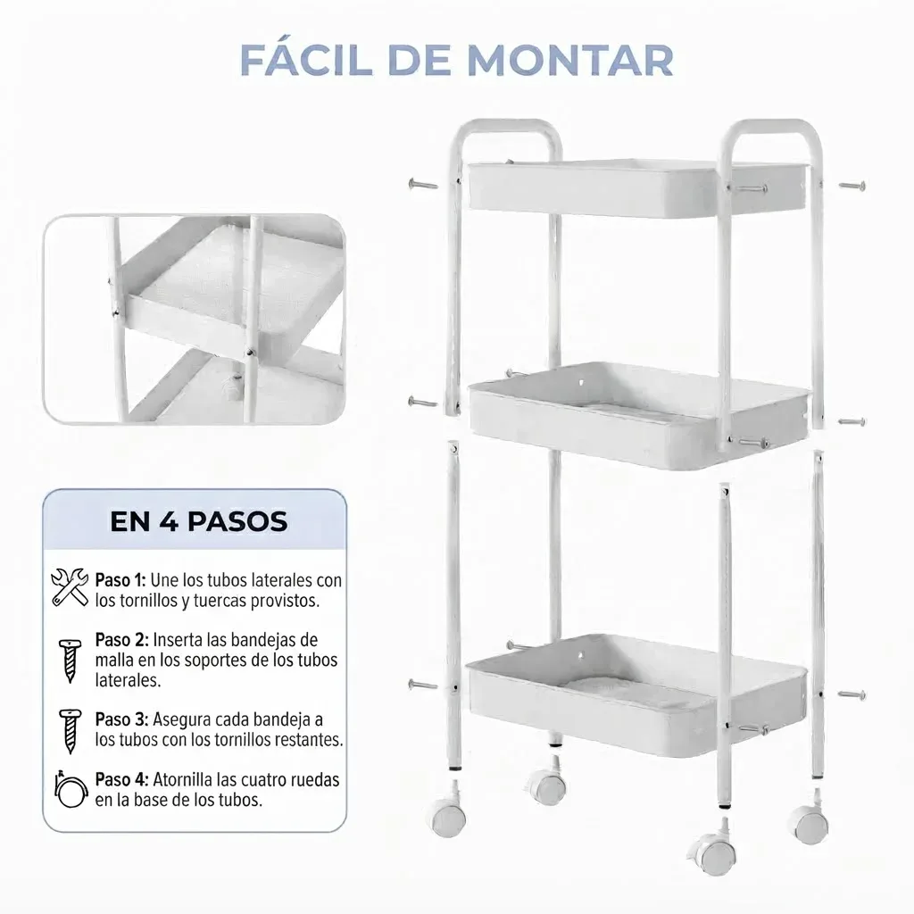 Organizador Multifuncional 3 niveles: Fácil de armar