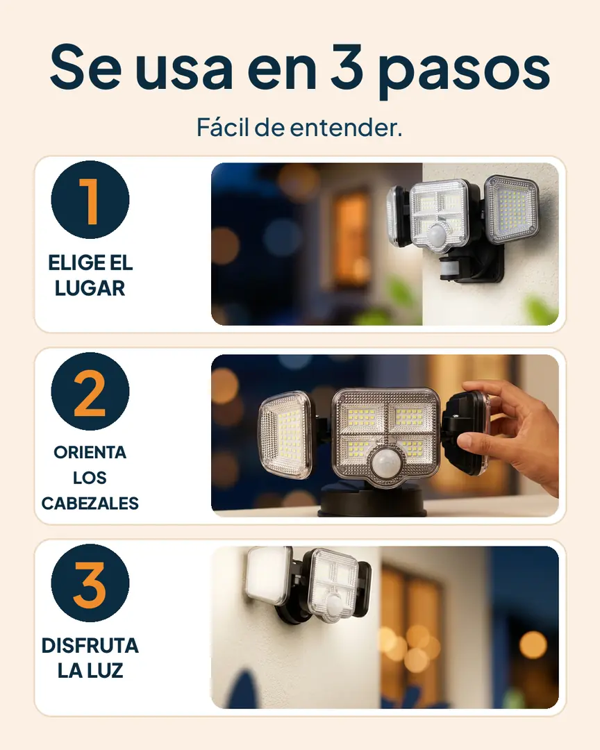 Reflector con sensor de movimiento: Pasos para usar el reflector con sensor