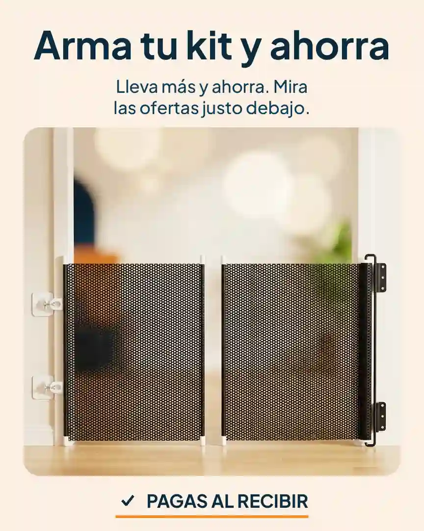 Barrera retráctil de seguridad para mascotas: Dos barreras retráctiles para armar tu kit