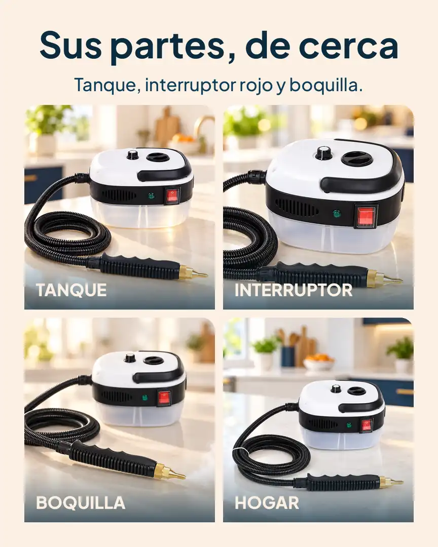 Vaporizador portátil de alta presión: Tanque, interruptor, boquilla y hogar