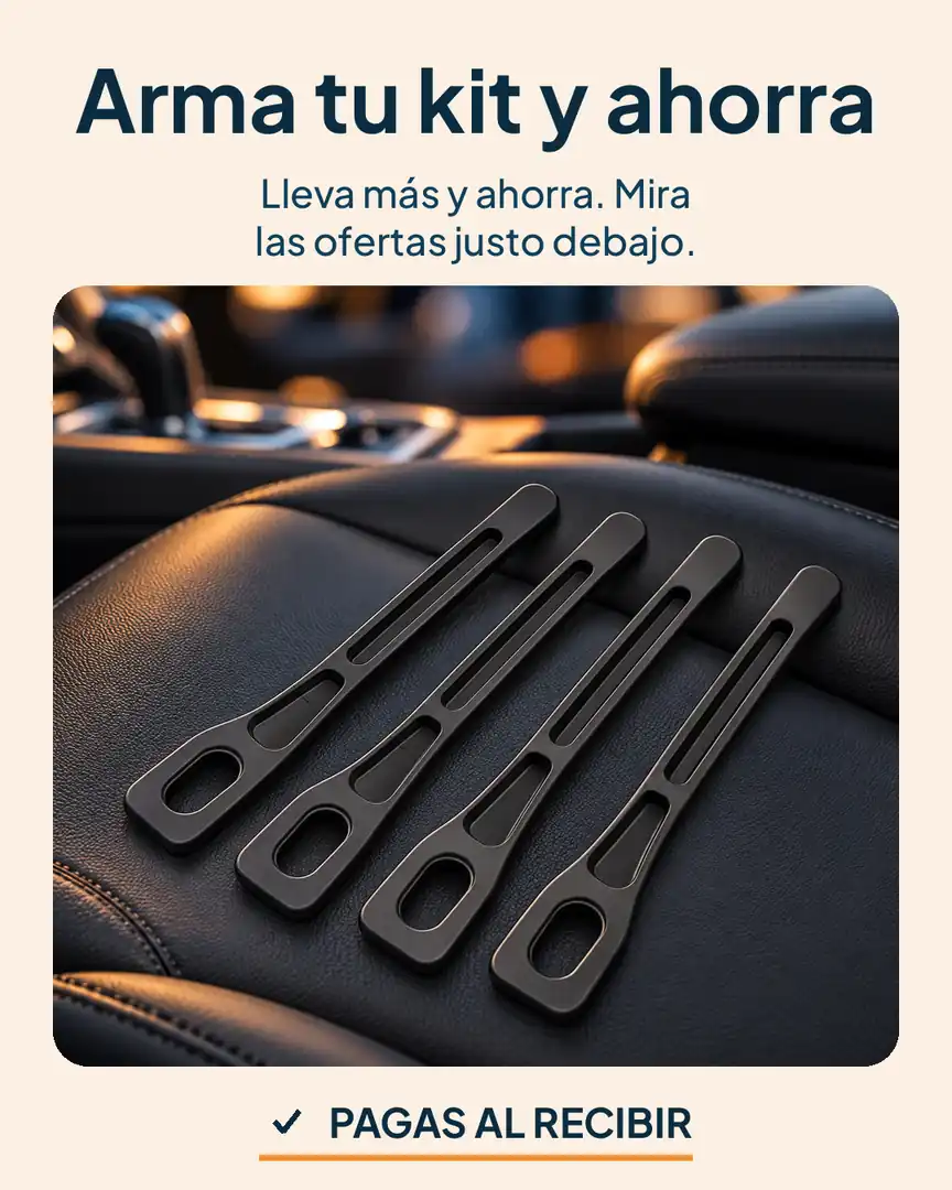 Relleno de espacios para asiento de carro: Dos juegos de piezas para armar tu kit