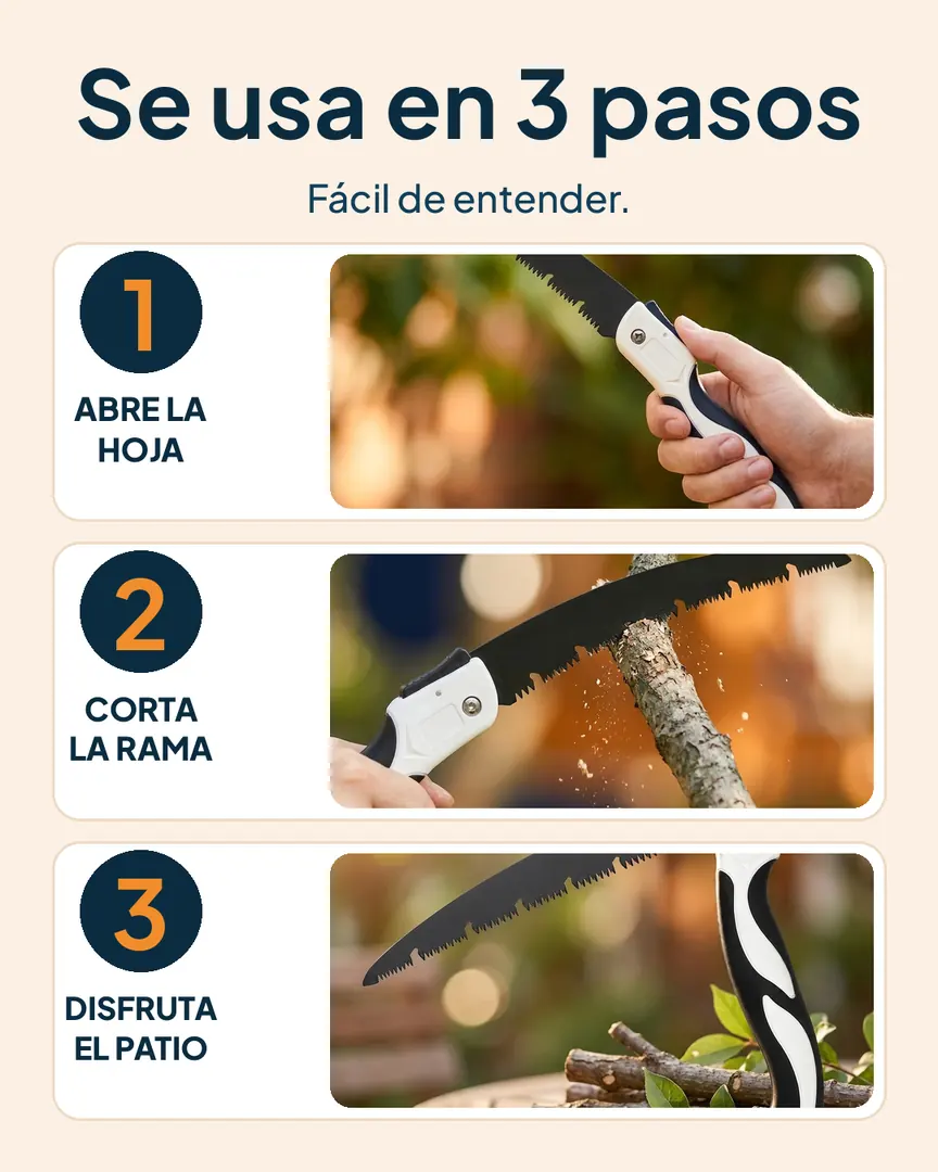 Serrucho plegable de mano: Pasos para usar el serrucho plegable