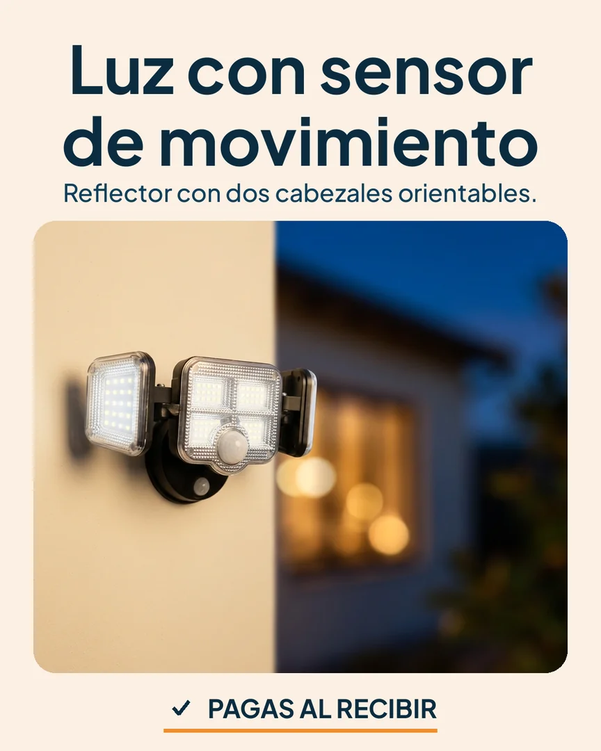 Reflector con sensor de movimiento: Reflector con sensor de movimiento en una pared al atardecer