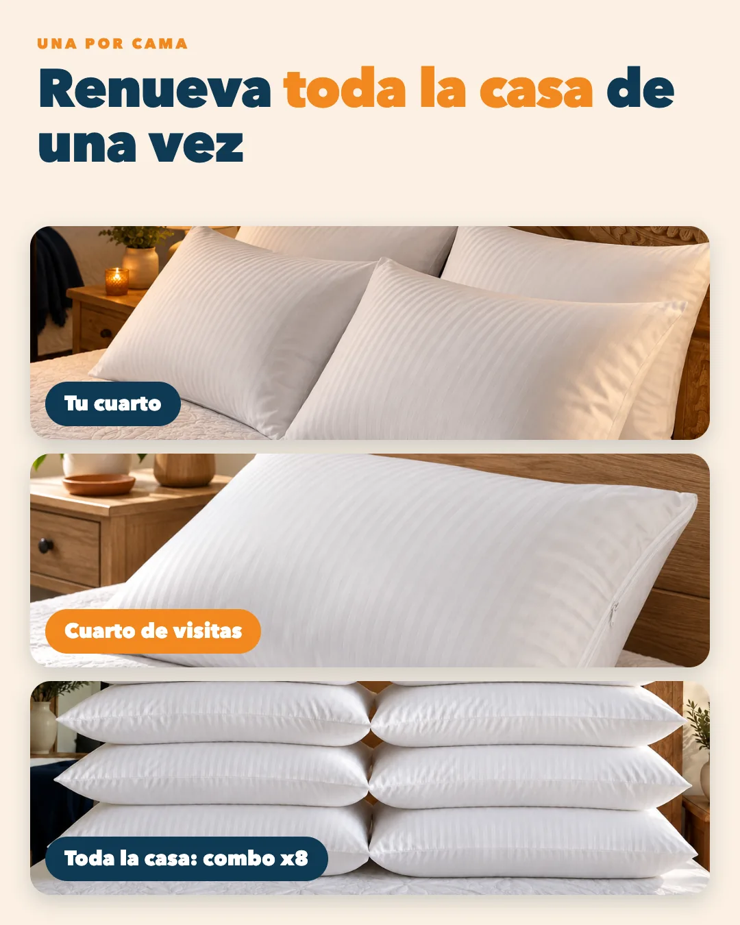 Una por cama: tu cuarto, el de visitas y toda la casa