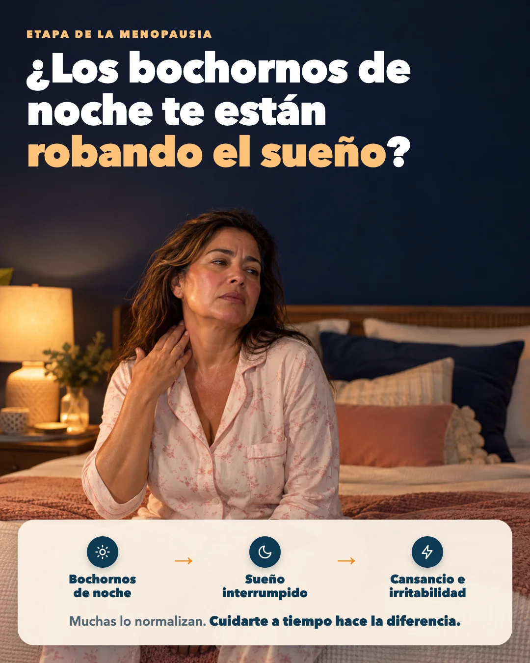 Los bochornos de noche te están robando el sueño